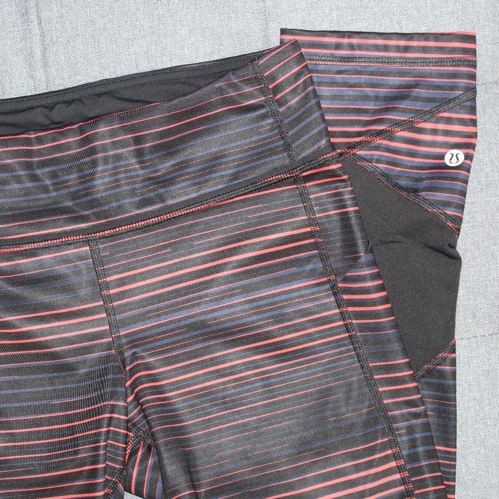 Lululemon Striped Crop Legging with Pockets